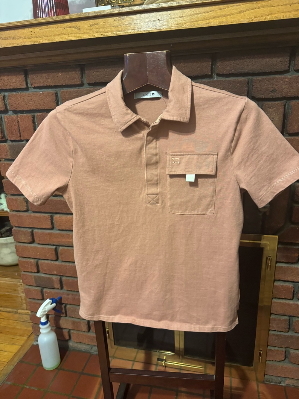 Men's Joes  Short Sleeve light brown Polo Shirt size S new organic cotton